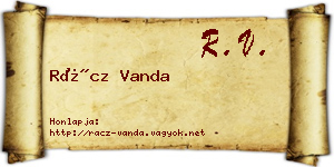Rácz Vanda névjegykártya